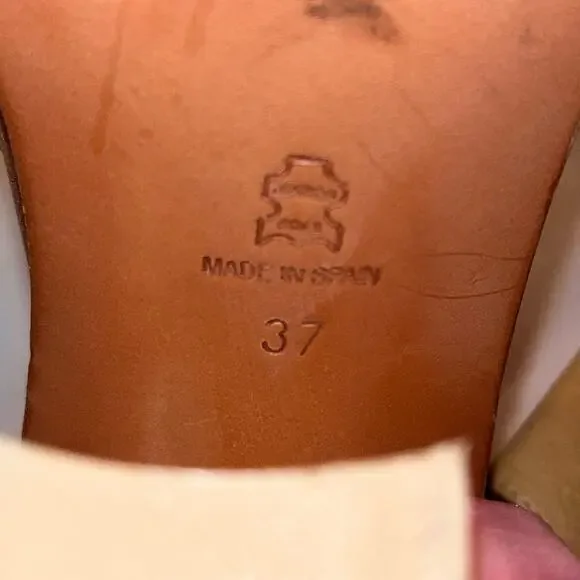 Free People Phoenix Heel Boot – Size 37 (7) Washed Leather, Natural Open Toe - Picture 9 of 11